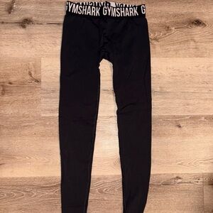 Gymshark Black Leggings with Logo Waistband